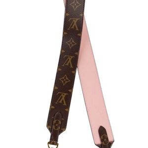 Louis Vuitton Bandoulier Monogram Designer Shoulder Strap Rose Ballerine